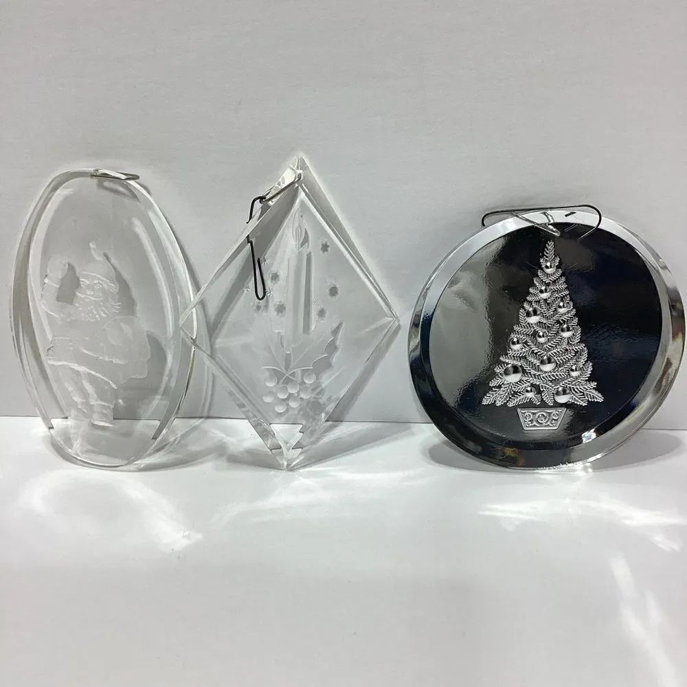 Ball Corp 1976 Vintage Ornaments A Medley Of Carols Ball Canning Clear Acrylic